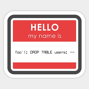 My name is foo Sticker